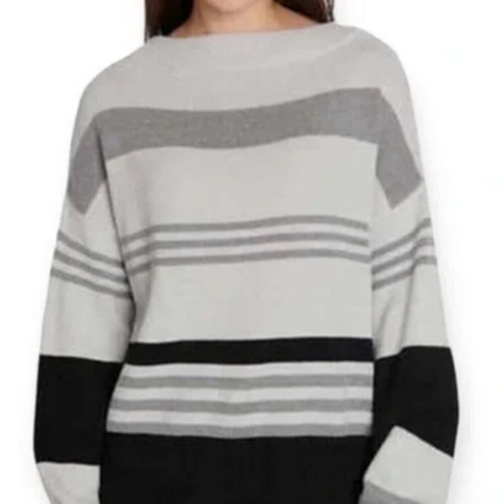 Lucky Brand Women's Long Sleeve Sweater Gray/Black Size M